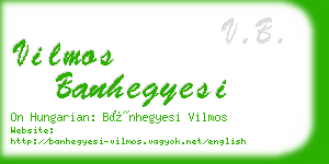 vilmos banhegyesi business card